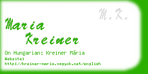 maria kreiner business card
