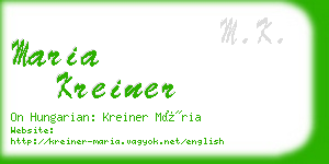 maria kreiner business card